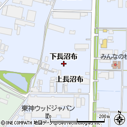 秋田県能代市河戸川下長沼布周辺の地図
