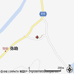 秋田県大館市比内町谷地中弥助沢周辺の地図