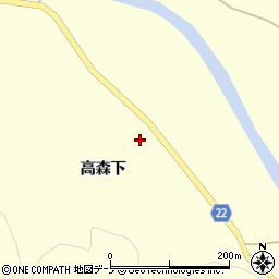 秋田県大館市比内町独鈷高森下周辺の地図