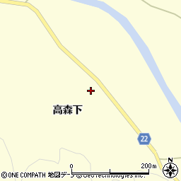 秋田県大館市比内町独鈷（高森下）周辺の地図