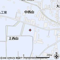 秋田県能代市河戸川上西山周辺の地図