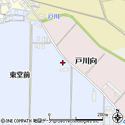 秋田県能代市河戸川東堂前周辺の地図