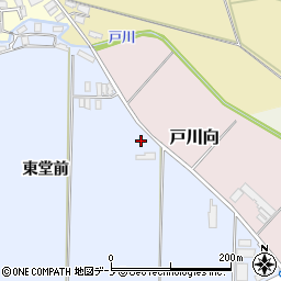 秋田県能代市河戸川（東堂前）周辺の地図