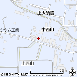 秋田県能代市河戸川中西山周辺の地図