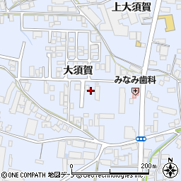 秋田県能代市河戸川大須賀周辺の地図