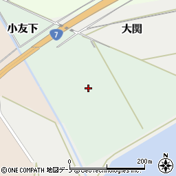秋田県能代市小友下周辺の地図