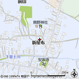 秋田県能代市河戸川新屋布周辺の地図