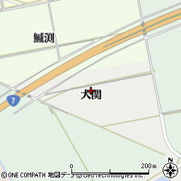 秋田県能代市大関周辺の地図