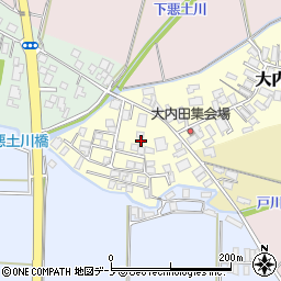 秋田県能代市大内田119-3周辺の地図