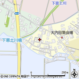 秋田県能代市大内田119-6周辺の地図