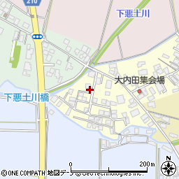 秋田県能代市大内田119-2周辺の地図