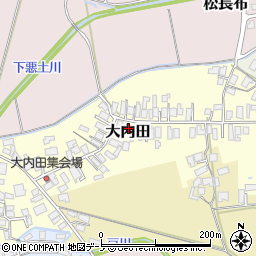 秋田県能代市大内田69周辺の地図