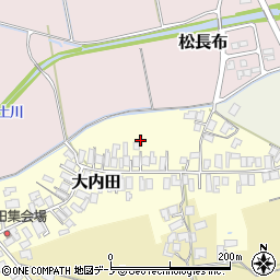秋田県能代市大内田周辺の地図