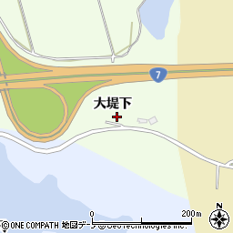 秋田県能代市鰄渕（大堤下）周辺の地図