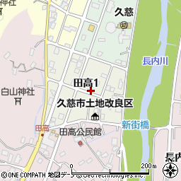 岩手県久慈市田高周辺の地図