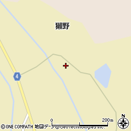 秋田県能代市扇田獺野77周辺の地図