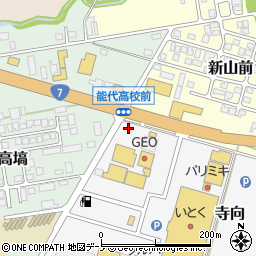 秋田県能代市寺向周辺の地図