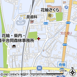秋田県鹿角市花輪上中島周辺の地図