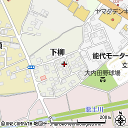 秋田県能代市下柳3周辺の地図