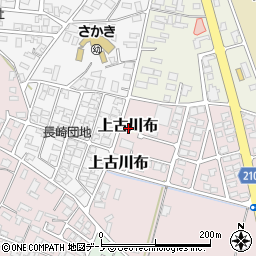 秋田県能代市上古川布周辺の地図