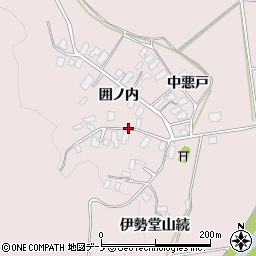 秋田県北秋田市中屋敷周辺の地図