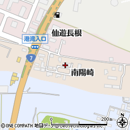 秋田県能代市南陽崎周辺の地図