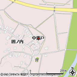 秋田県北秋田市中屋敷中悪戸周辺の地図