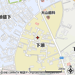 秋田県能代市下瀬周辺の地図