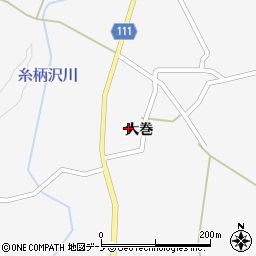 秋田県大館市比内町谷地中（大巻）周辺の地図