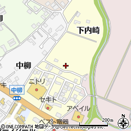 秋田県能代市下内崎周辺の地図