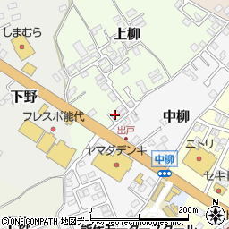 秋田県能代市上柳6-10周辺の地図