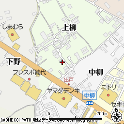 秋田県能代市上柳5-16周辺の地図