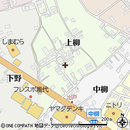 秋田県能代市上柳9-27周辺の地図