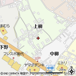 秋田県能代市上柳19-11周辺の地図