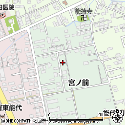 秋田県能代市宮ノ前周辺の地図