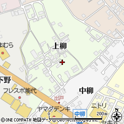 秋田県能代市上柳20-26周辺の地図