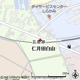 秋田県能代市仁井田白山周辺の地図