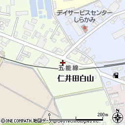 秋田県能代市仁井田白山87周辺の地図