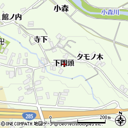 秋田県北秋田市小森下門頭周辺の地図