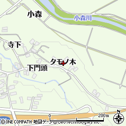 秋田県北秋田市小森タモノ木周辺の地図