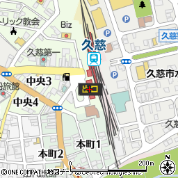 久慈駅周辺の地図