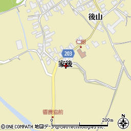 秋田県能代市二ツ井町仁鮒家後周辺の地図