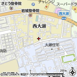 秋田県能代市西大瀬22-10周辺の地図