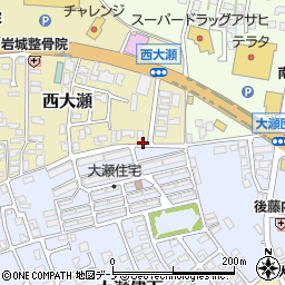 秋田県能代市西大瀬33-7周辺の地図