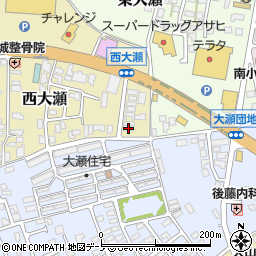 秋田県能代市西大瀬33-15周辺の地図