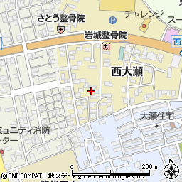 秋田県能代市西大瀬13-73周辺の地図