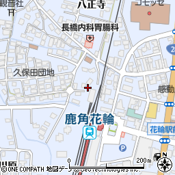 秋田県鹿角市花輪下中島周辺の地図
