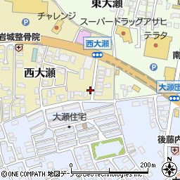 秋田県能代市西大瀬33周辺の地図