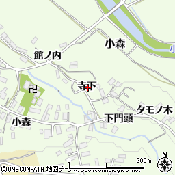 秋田県北秋田市小森寺下周辺の地図