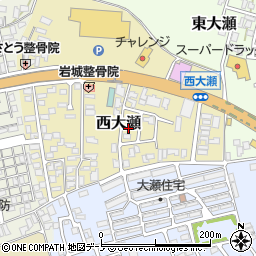 秋田県能代市西大瀬22周辺の地図
